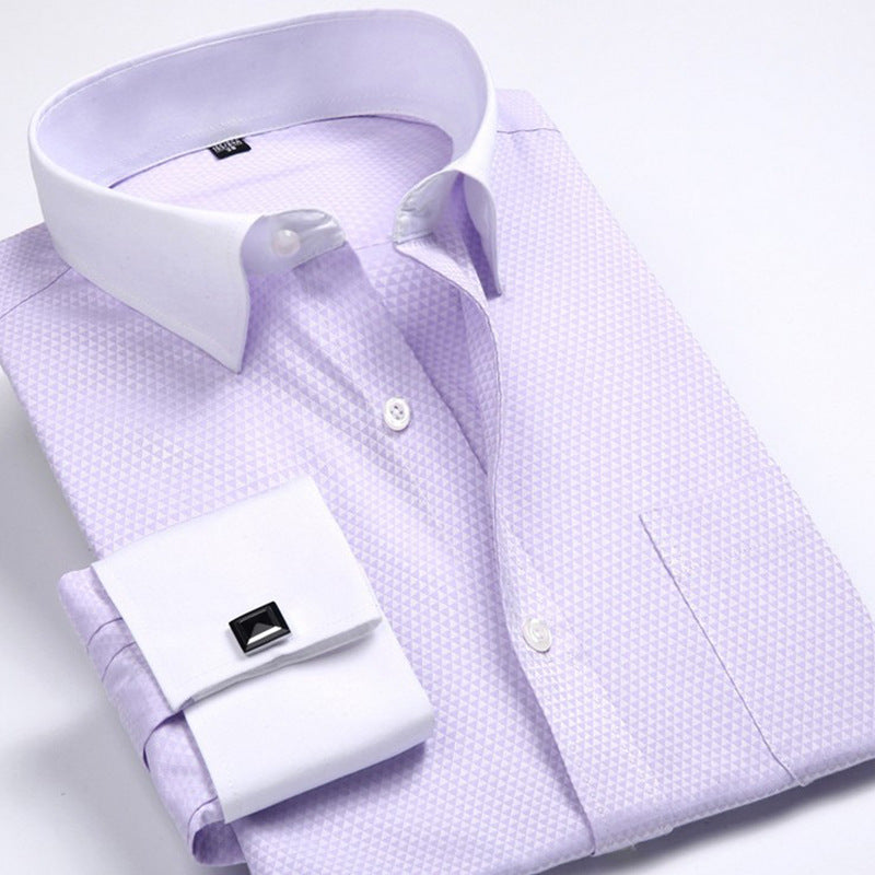 Cross-border Hot Sale Amazon Shirt Men's Casual Spring and Summer ebay Business Men's French Cufflinks plus size Men's Shirt
