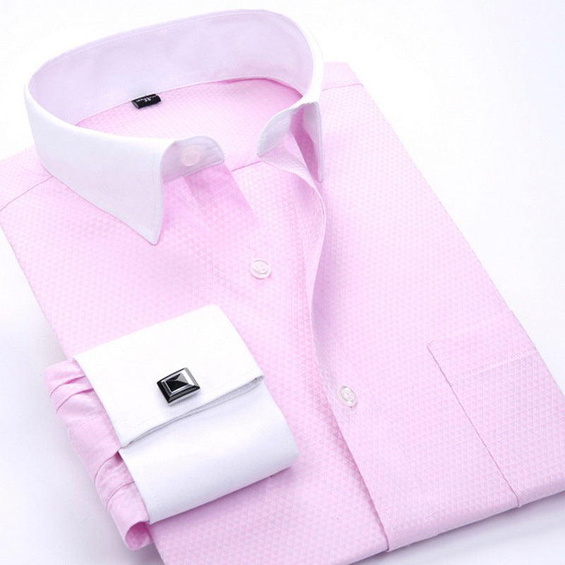 Cross-border Hot Sale Amazon Shirt Men's Casual Spring and Summer ebay Business Men's French Cufflinks plus size Men's Shirt