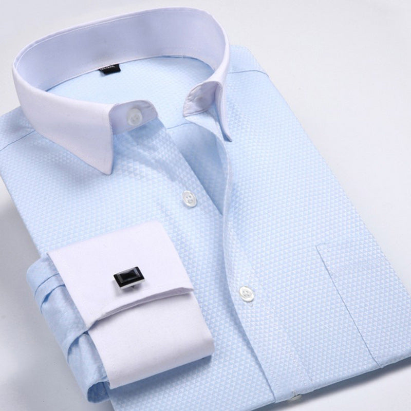 Cross-border Hot Sale Amazon Shirt Men's Casual Spring and Summer ebay Business Men's French Cufflinks plus size Men's Shirt