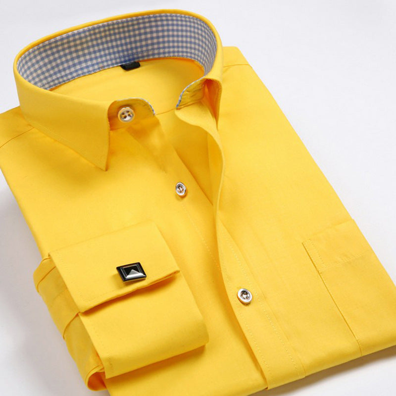 Cross-border Hot Sale Amazon Shirt Men's Casual Spring and Summer ebay Business Men's French Cufflinks plus size Men's Shirt