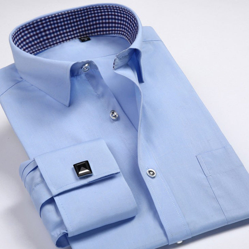 Cross-border Hot Sale Amazon Shirt Men's Casual Spring and Summer ebay Business Men's French Cufflinks plus size Men's Shirt