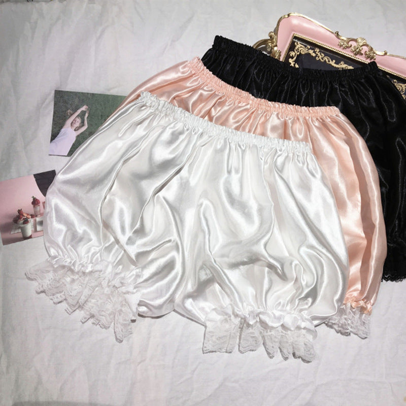 Foreign Trade Spring and Summer Lace Lolita Pumpkin Lantern Shorts Slimming Anti-running Light Bottoming Safety Pants for Women