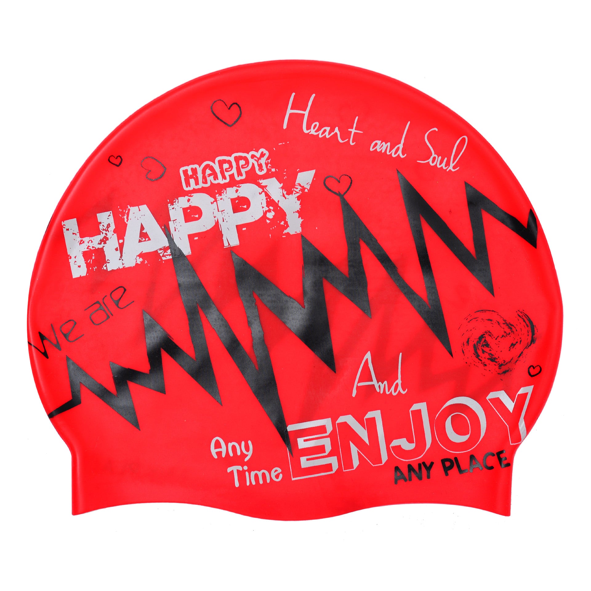 Adult silicone swimming cap waterproof unisex swimming fashion graffiti ear protection swimming cap in stock wholesale sporting goods