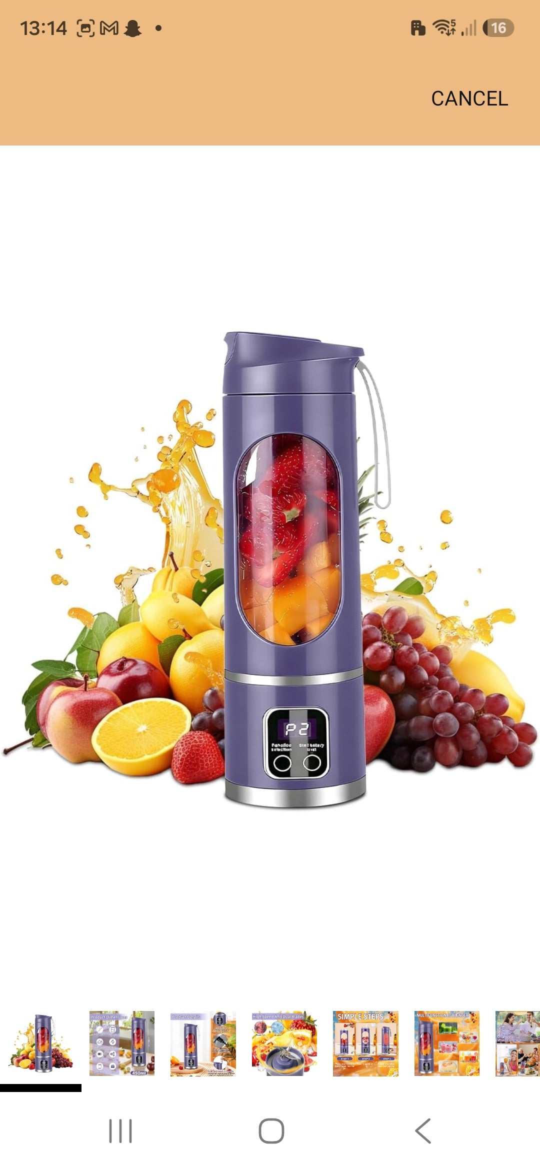 Portable food blender