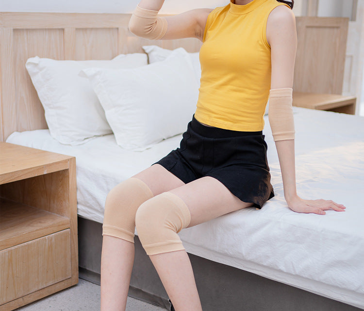 Spring and Summer Thin Large Size Knee Pad Men's and Women's Elbow Pad Sports Running Adult Air-conditioned Room Warm Old Cold Leg Knee Cover
