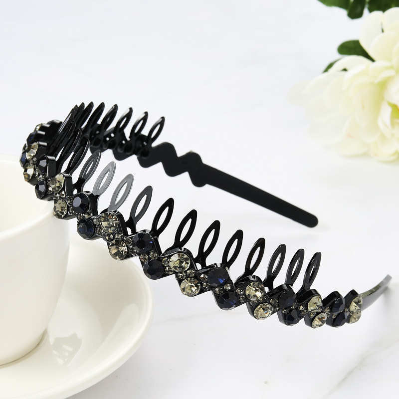 Wholesale Internet celebrity toothed non-slip headband hair band women's hairpin hair clip headdress women's all-match rhinestone hair pressing hair ring