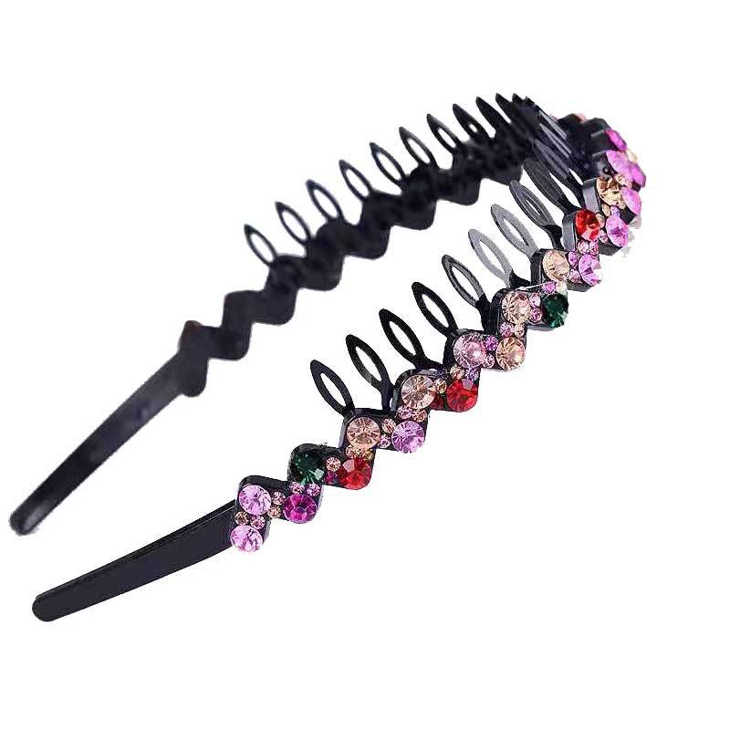 Wholesale Internet celebrity toothed non-slip headband hair band women's hairpin hair clip headdress women's all-match rhinestone hair pressing hair ring