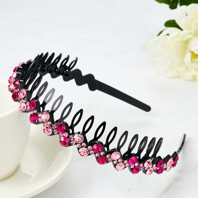 Wholesale Internet celebrity toothed non-slip headband hair band women's hairpin hair clip headdress women's all-match rhinestone hair pressing hair ring
