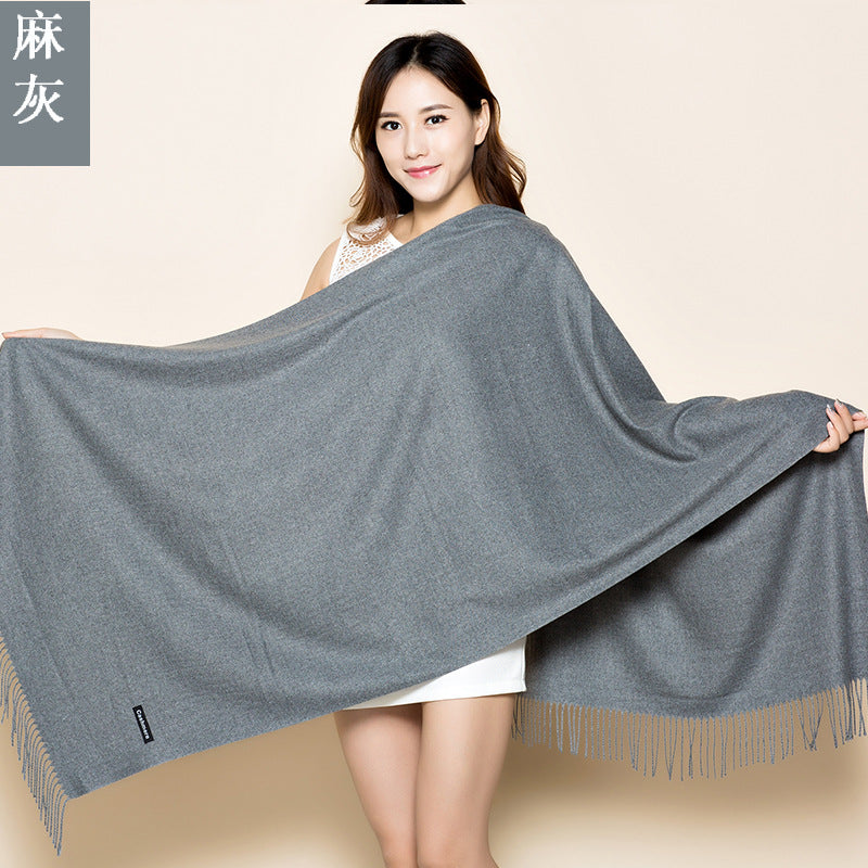 Big Red Scarf for Women in the Year of Birth in Winter Korean Style Long Pure Color Chinese Red Annual Meeting Scarf Shawl Red Logo