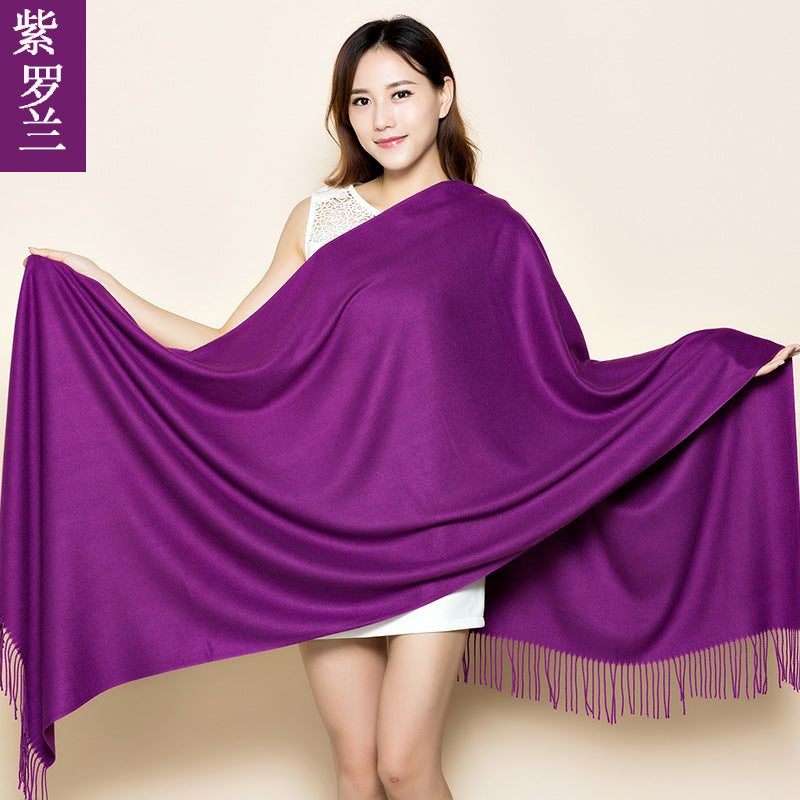 Big Red Scarf for Women in the Year of Birth in Winter Korean Style Long Pure Color Chinese Red Annual Meeting Scarf Shawl Red Logo