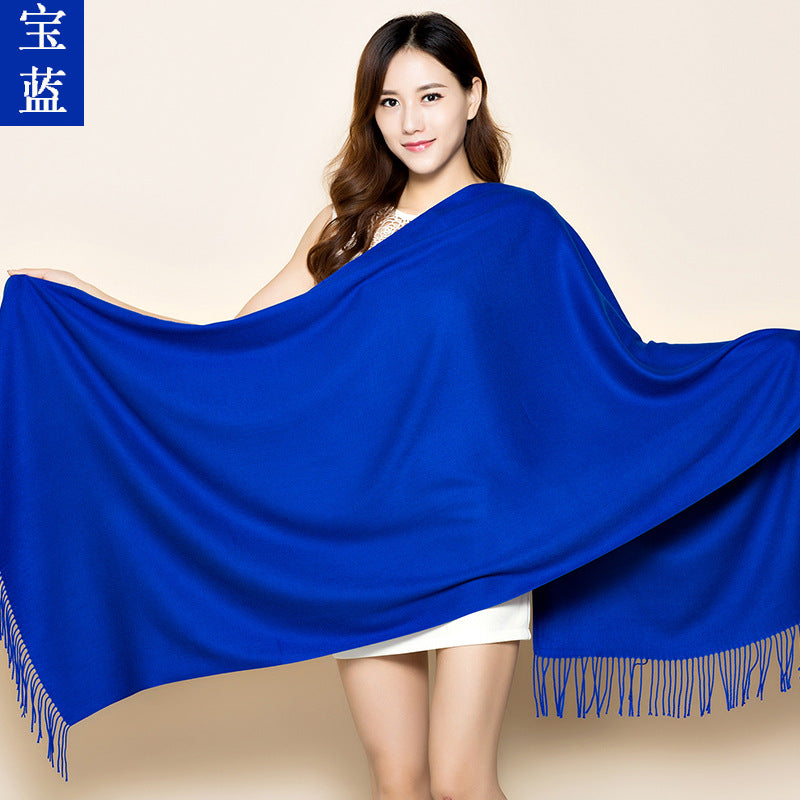Big Red Scarf for Women in the Year of Birth in Winter Korean Style Long Pure Color Chinese Red Annual Meeting Scarf Shawl Red Logo