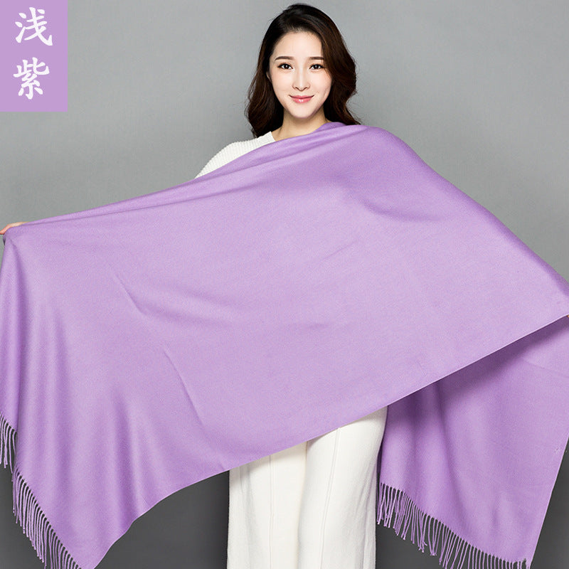 Big Red Scarf for Women in the Year of Birth in Winter Korean Style Long Pure Color Chinese Red Annual Meeting Scarf Shawl Red Logo