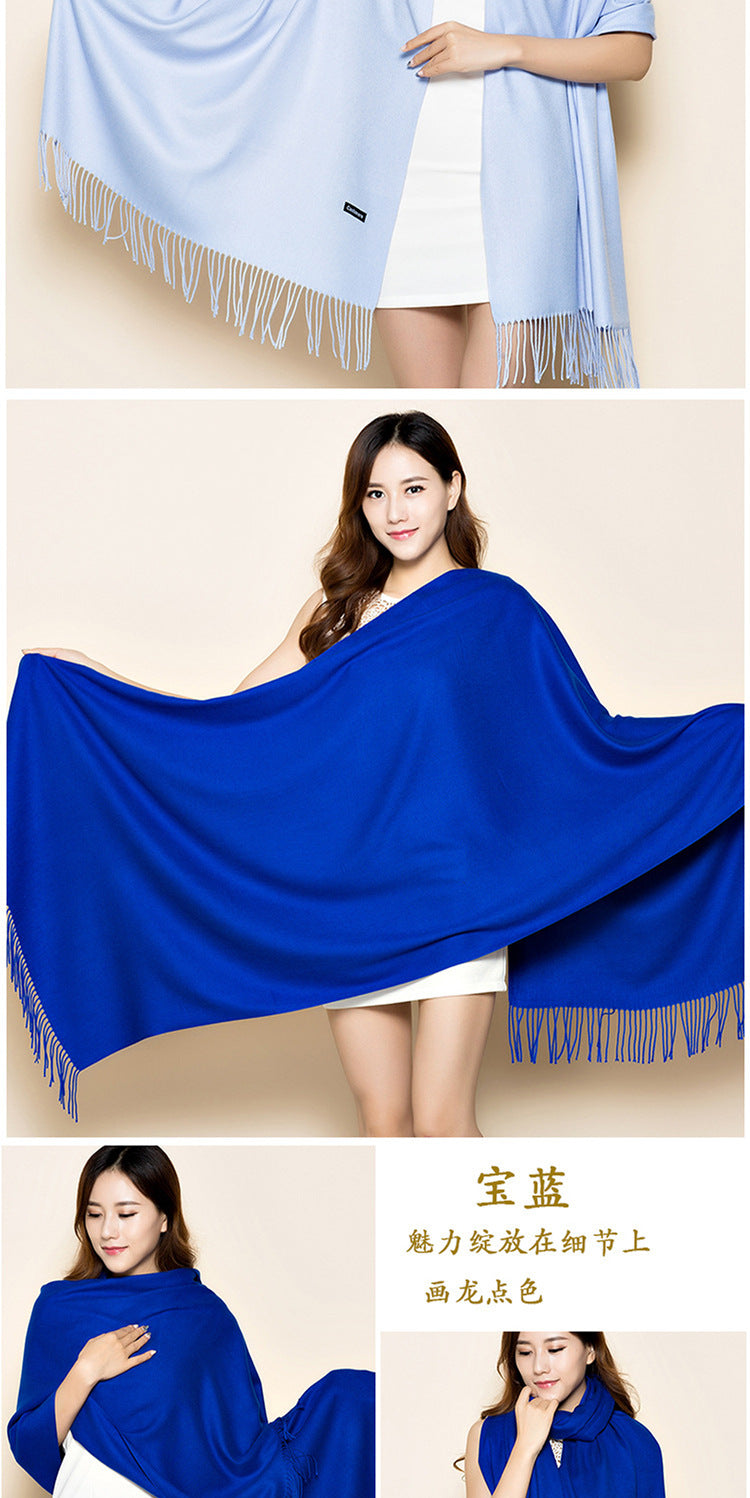 Big Red Scarf for Women in the Year of Birth in Winter Korean Style Long Pure Color Chinese Red Annual Meeting Scarf Shawl Red Logo