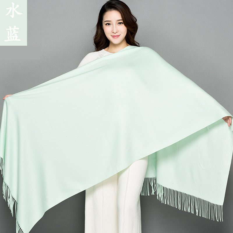 Big Red Scarf for Women in the Year of Birth in Winter Korean Style Long Pure Color Chinese Red Annual Meeting Scarf Shawl Red Logo