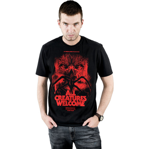 ALL CREATURES WELCOME - Front Print T-Shirt Black