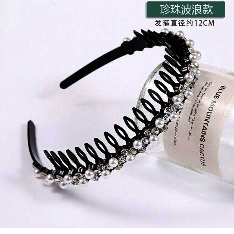 Wholesale Internet celebrity toothed non-slip headband hair band women's hairpin hair clip headdress women's all-match rhinestone hair pressing hair ring