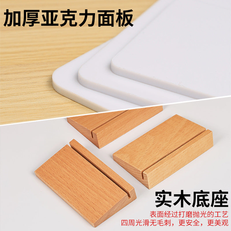 One Piece Wholesale Desktop Erasable Small Whiteboard Double-Sided Writing Message Board Vertical Small Blackboard Message Prompt Drawing Board