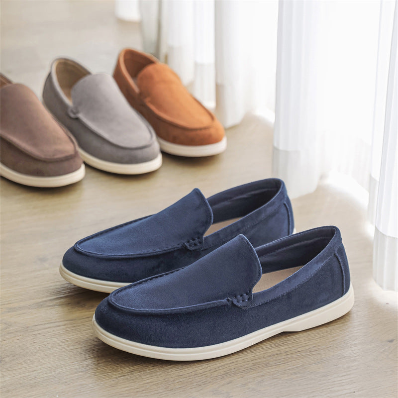 2025 New Men's Suede Beans Shoes Slip-on Lazy Loafers Casual Men's Shoes for B- 2