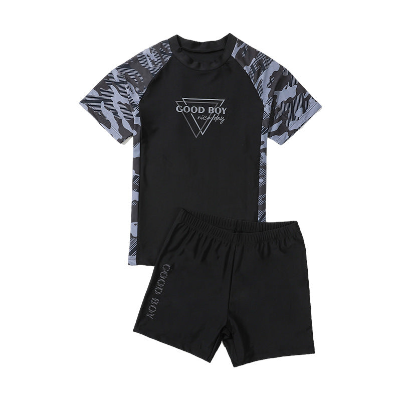 Children's Swimwear Boys' Big Children Split 2025 New Fat Children's Big Children's Hot Spring Swimming Trunks Youth Swimming suit