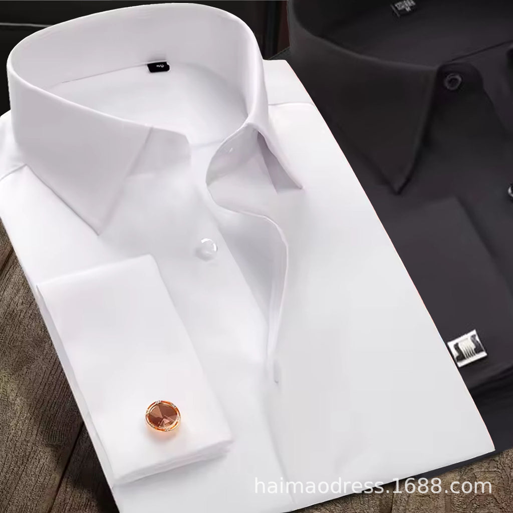 Cross-border Hot Sale Amazon Shirt Men's Casual Spring and Summer ebay Business Men's French Cufflinks plus size Men's Shirt