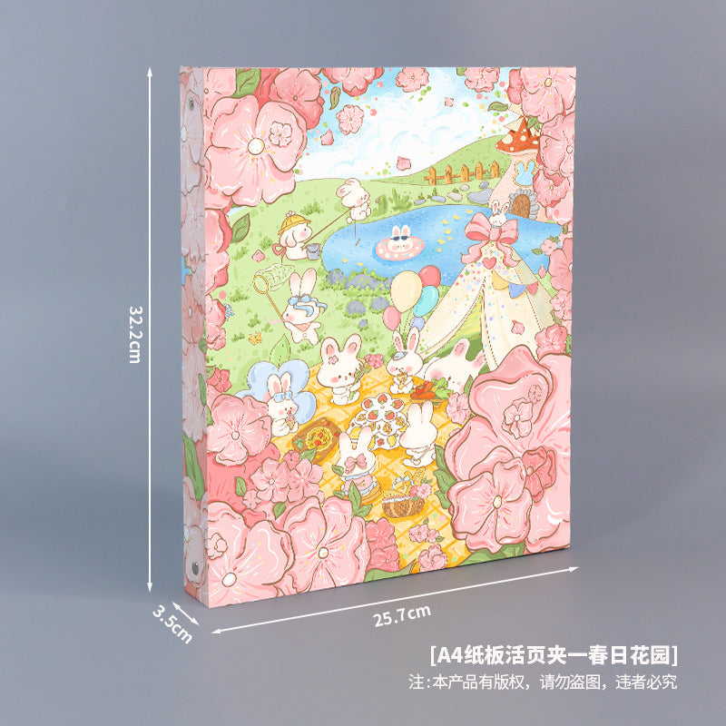 Special Paper Loose-leaf Cardboard Case A4DIY Cover Four Holes Removable Small Fresh Hand Account Note Cover