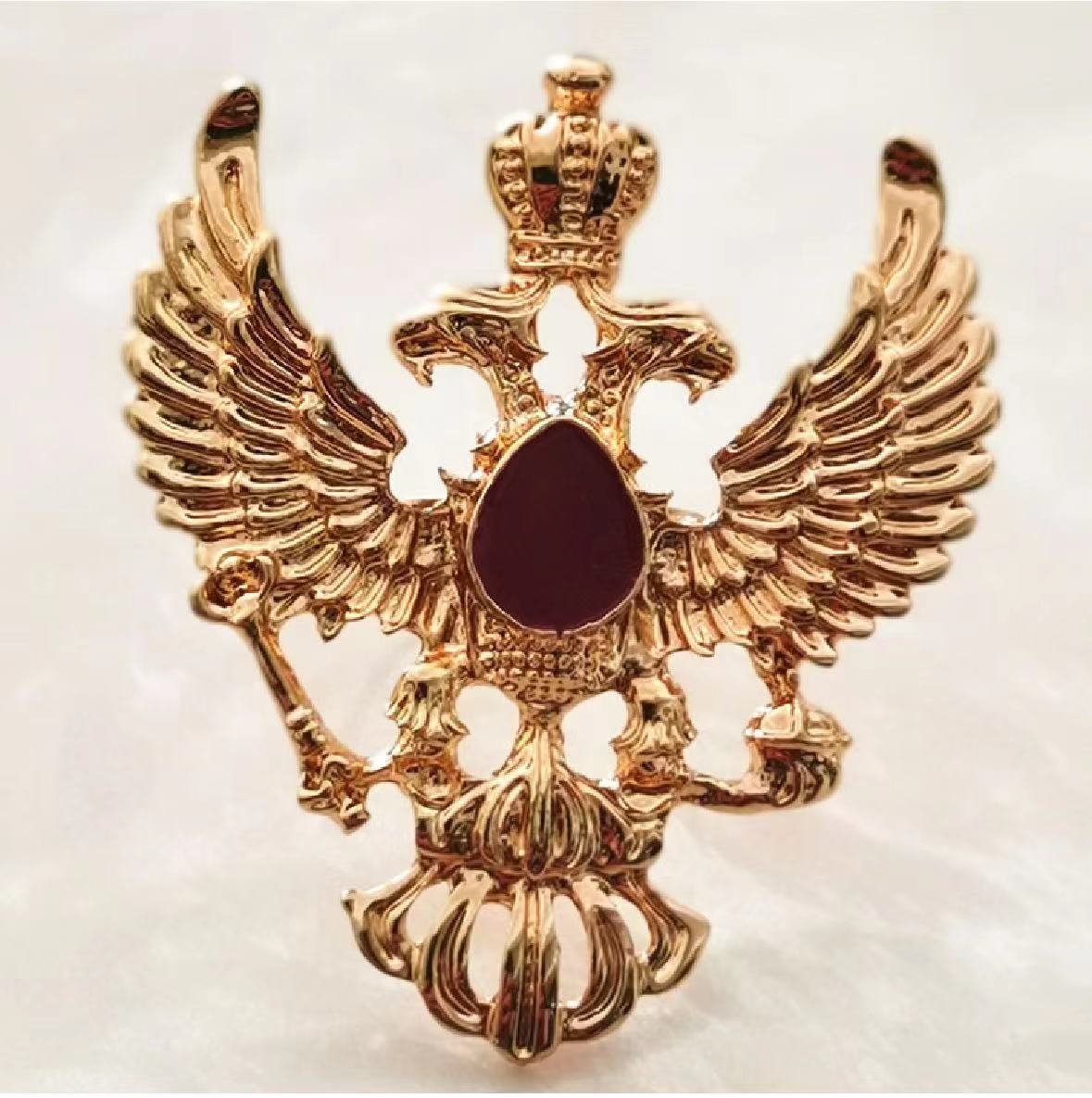 Tie Buckle Cross-Border Hot-Selling Formal Accessories Personalized Trendy Men's Rudder Eagle Chinese Style Flowery Gold Men's Tie