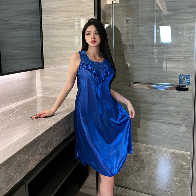 New plus size Pure Desire Nightdress Temptation Small Chest Big Sexy Nightdress Sexy Lace Low-cut suit 4002