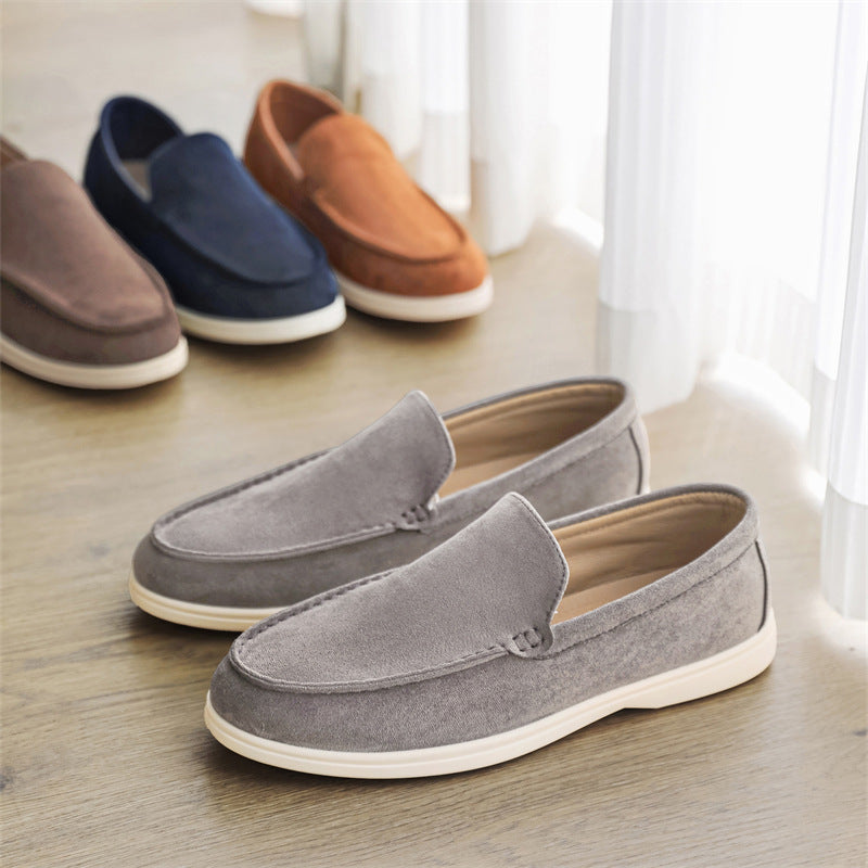 2025 New Men's Suede Beans Shoes Slip-on Lazy Loafers Casual Men's Shoes for B- 2