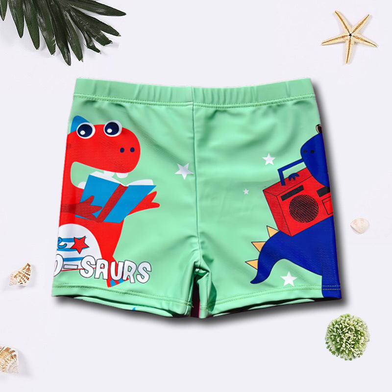 Children's Swim Trunks Boys Swimsuit Small, Medium and Large Children's Cartoon Printed Baby's Flat-Corner Swim Trunks Quick-drying Cross-border New