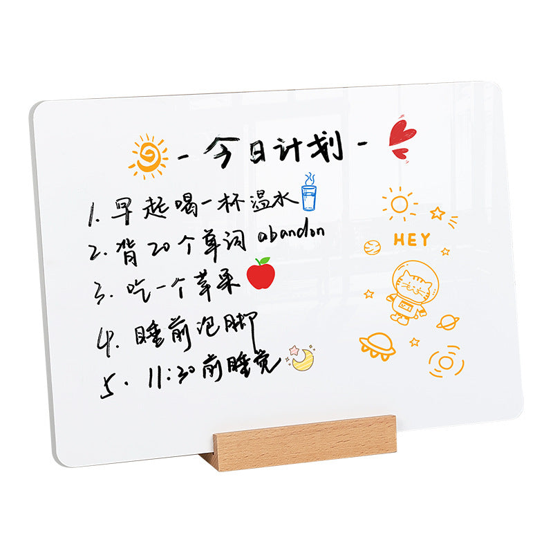 One Piece Wholesale Desktop Erasable Small Whiteboard Double-Sided Writing Message Board Vertical Small Blackboard Message Prompt Drawing Board