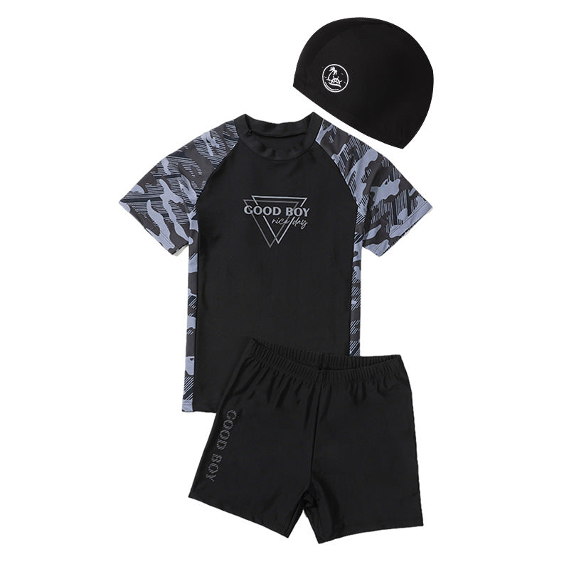 Children's Swimwear Boys' Big Children Split 2025 New Fat Children's Big Children's Hot Spring Swimming Trunks Youth Swimming suit