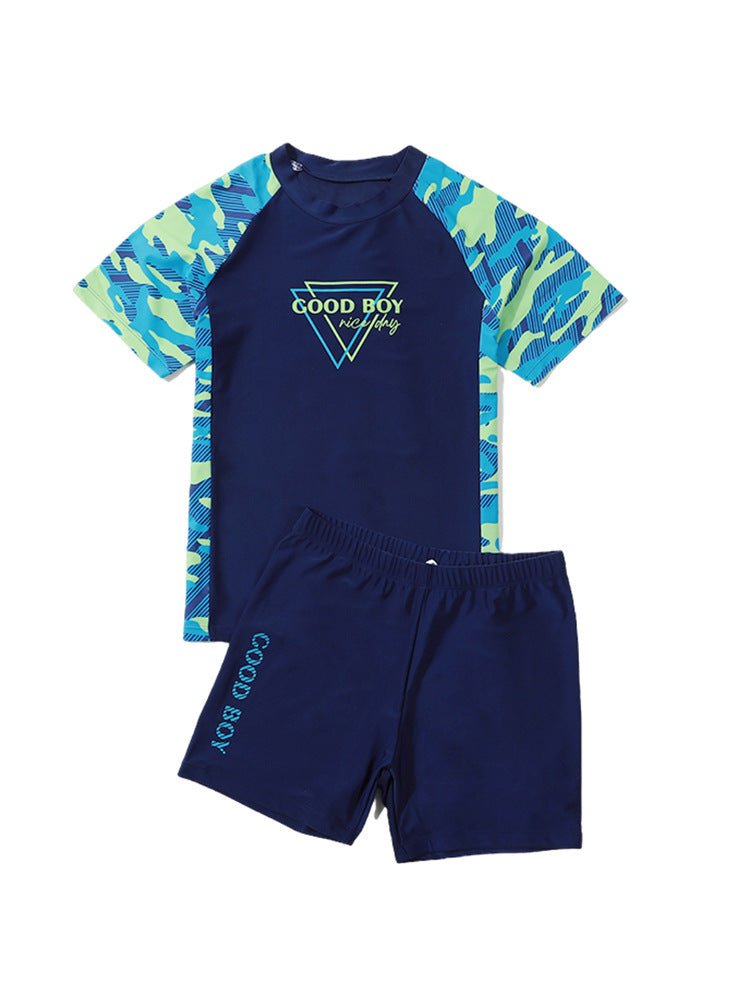 Children's Swimwear Boys' Big Children Split 2025 New Fat Children's Big Children's Hot Spring Swimming Trunks Youth Swimming suit
