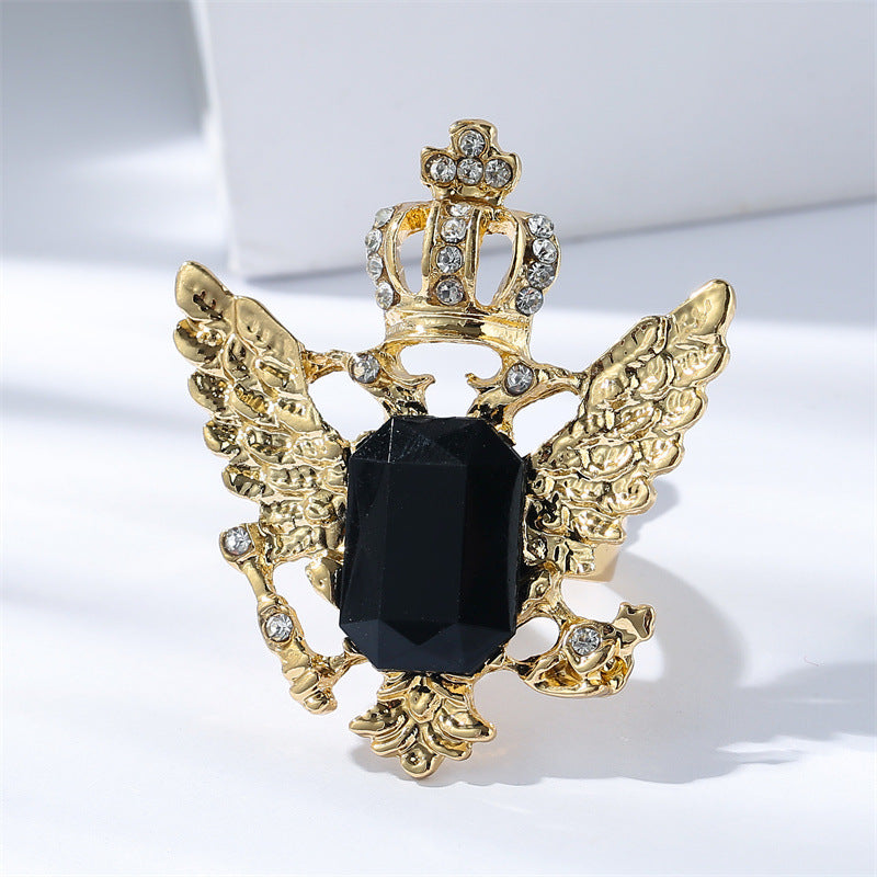 Tie Buckle Cross-Border Hot-Selling Formal Accessories Personalized Trendy Men's Rudder Eagle Chinese Style Flowery Gold Men's Tie