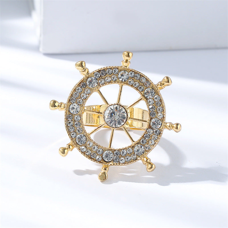 Tie Buckle Cross-Border Hot-Selling Formal Accessories Personalized Trendy Men's Rudder Eagle Chinese Style Flowery Gold Men's Tie