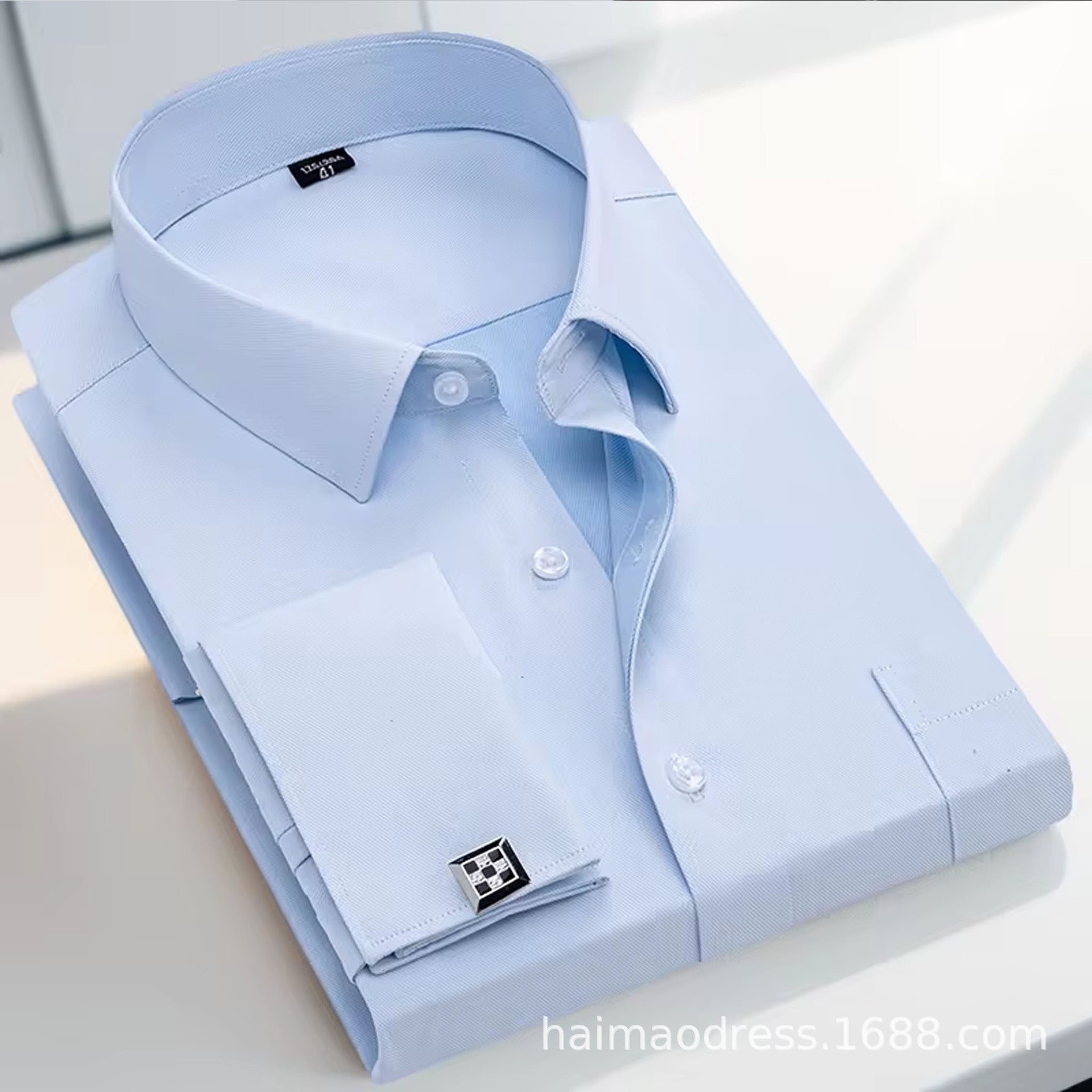 Cross-border Hot Sale Amazon Shirt Men's Casual Spring and Summer ebay Business Men's French Cufflinks plus size Men's Shirt
