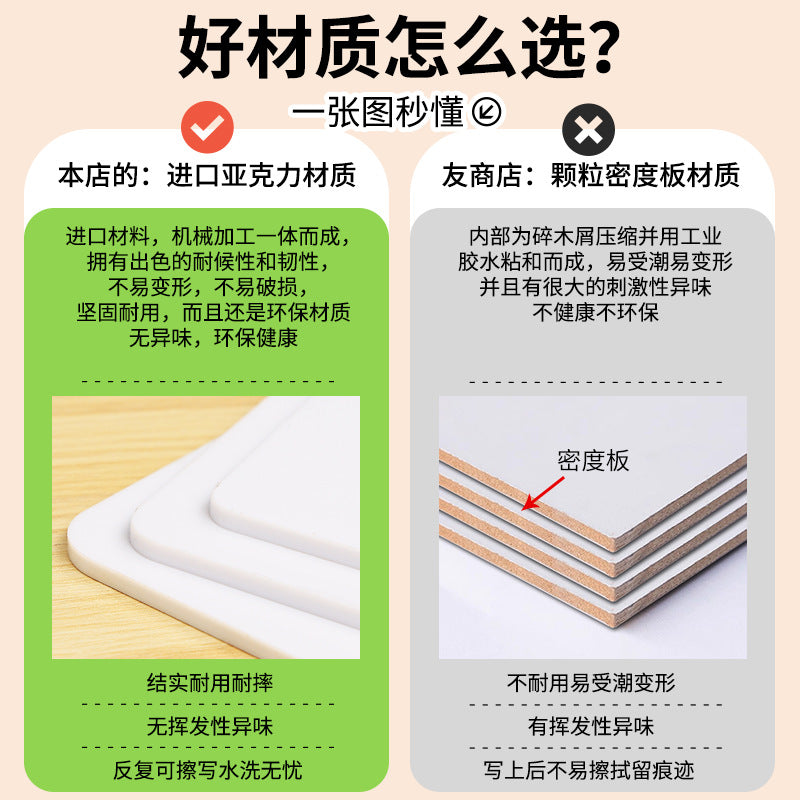 One Piece Wholesale Desktop Erasable Small Whiteboard Double-Sided Writing Message Board Vertical Small Blackboard Message Prompt Drawing Board
