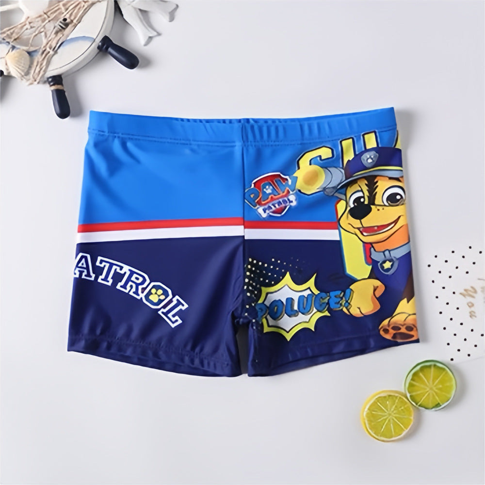 Children's Swim Trunks Boys Swimsuit Small, Medium and Large Children's Cartoon Printed Baby's Flat-Corner Swim Trunks Quick-drying Cross-border New