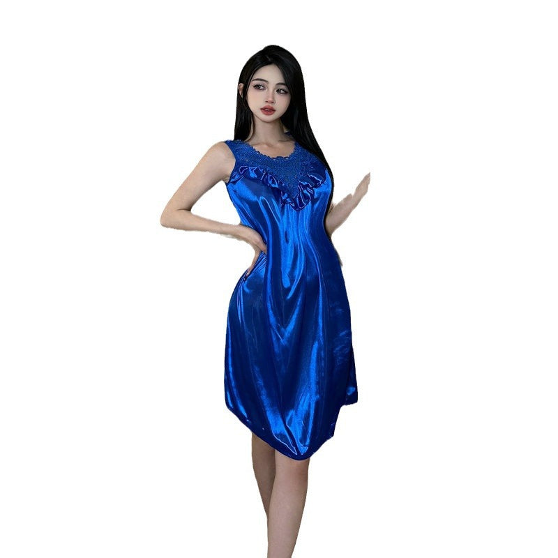 New plus size Pure Desire Nightdress Temptation Small Chest Big Sexy Nightdress Sexy Lace Low-cut suit 4002