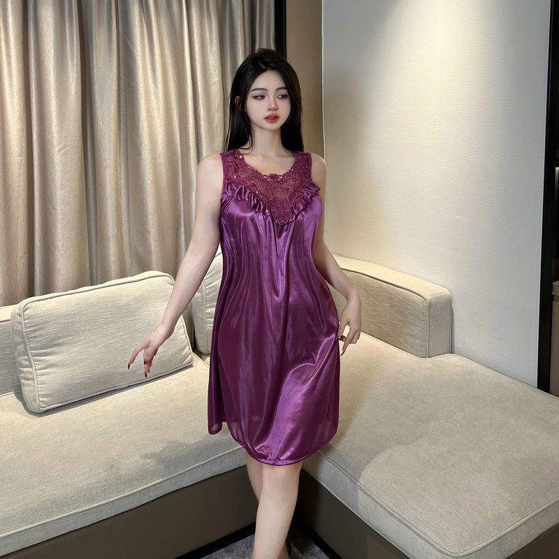 New plus size Pure Desire Nightdress Temptation Small Chest Big Sexy Nightdress Sexy Lace Low-cut suit 4002