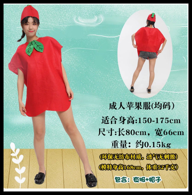 Adult Children's Day Performance Costume Non-woven Fruit and Vegetable Handmade Environmentally Friendly Show Clothes