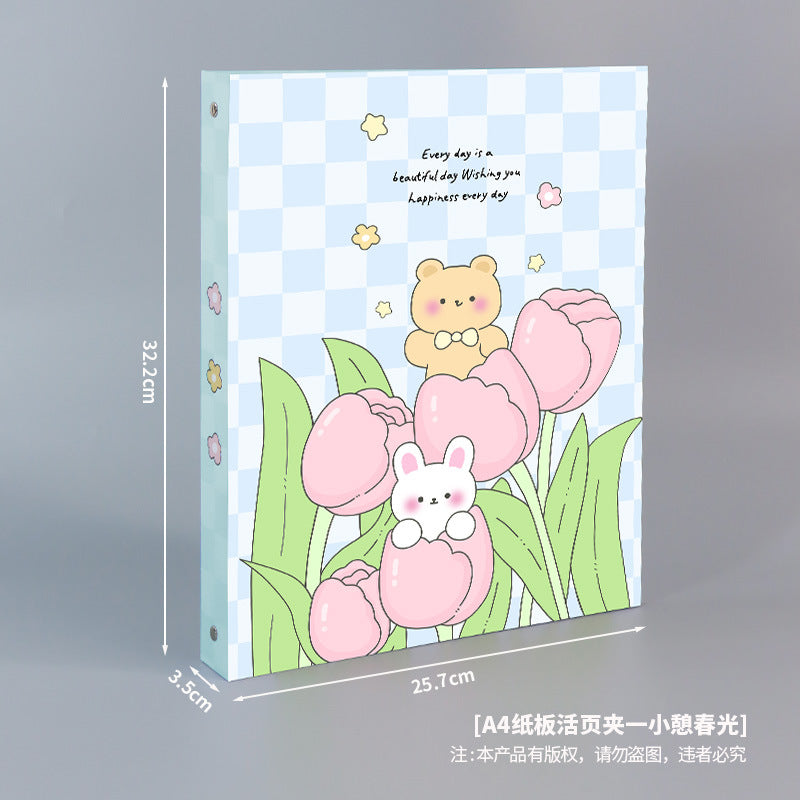 Special Paper Loose-leaf Cardboard Case A4DIY Cover Four Holes Removable Small Fresh Hand Account Note Cover