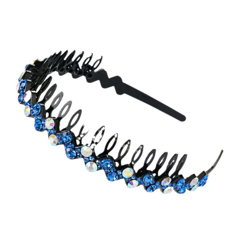 Wholesale Internet celebrity toothed non-slip headband hair band women's hairpin hair clip headdress women's all-match rhinestone hair pressing hair ring