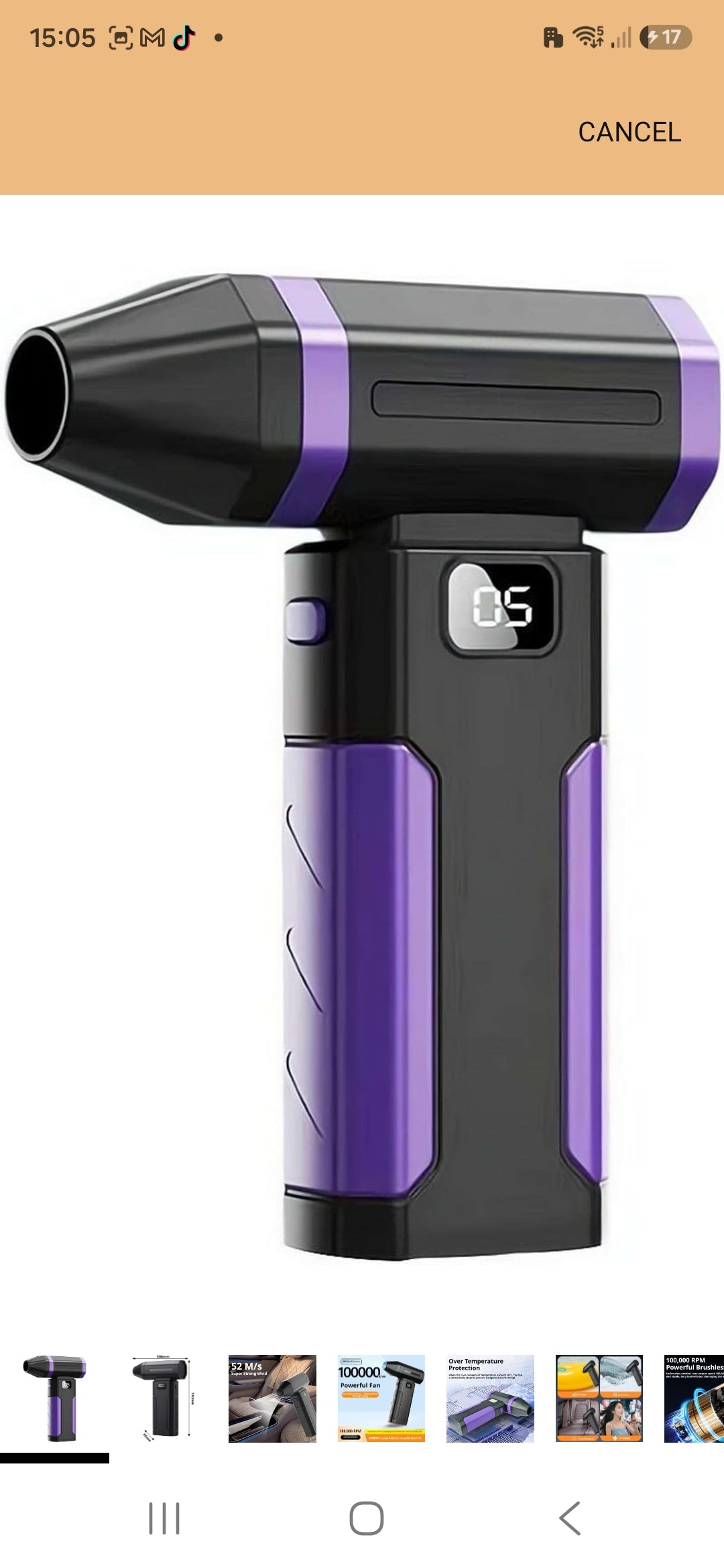 Hand held turbo fan