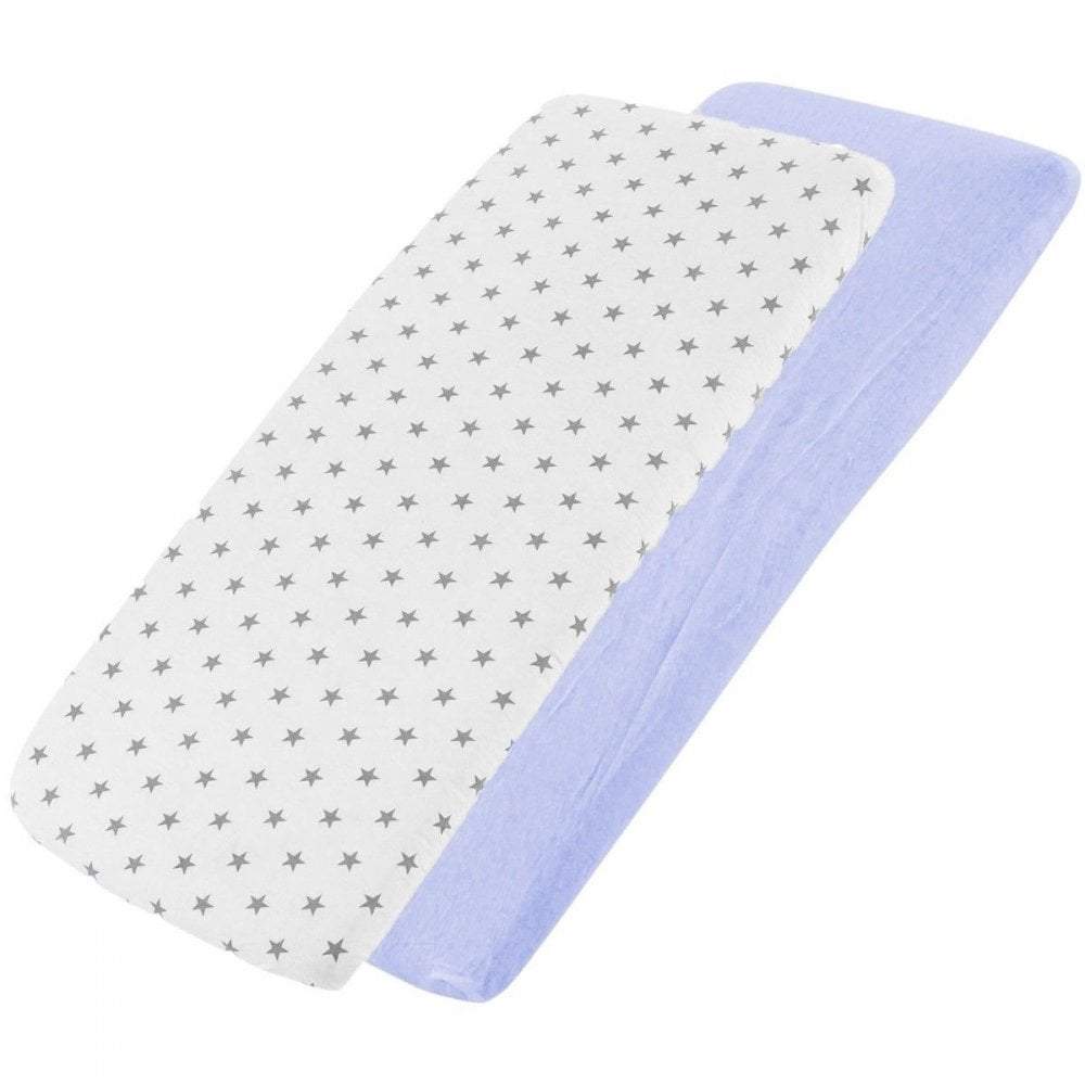 Crib Jersey Fitted Sheets 100% Cotton 40x90cm - Pack Of 2 - Fits All Models